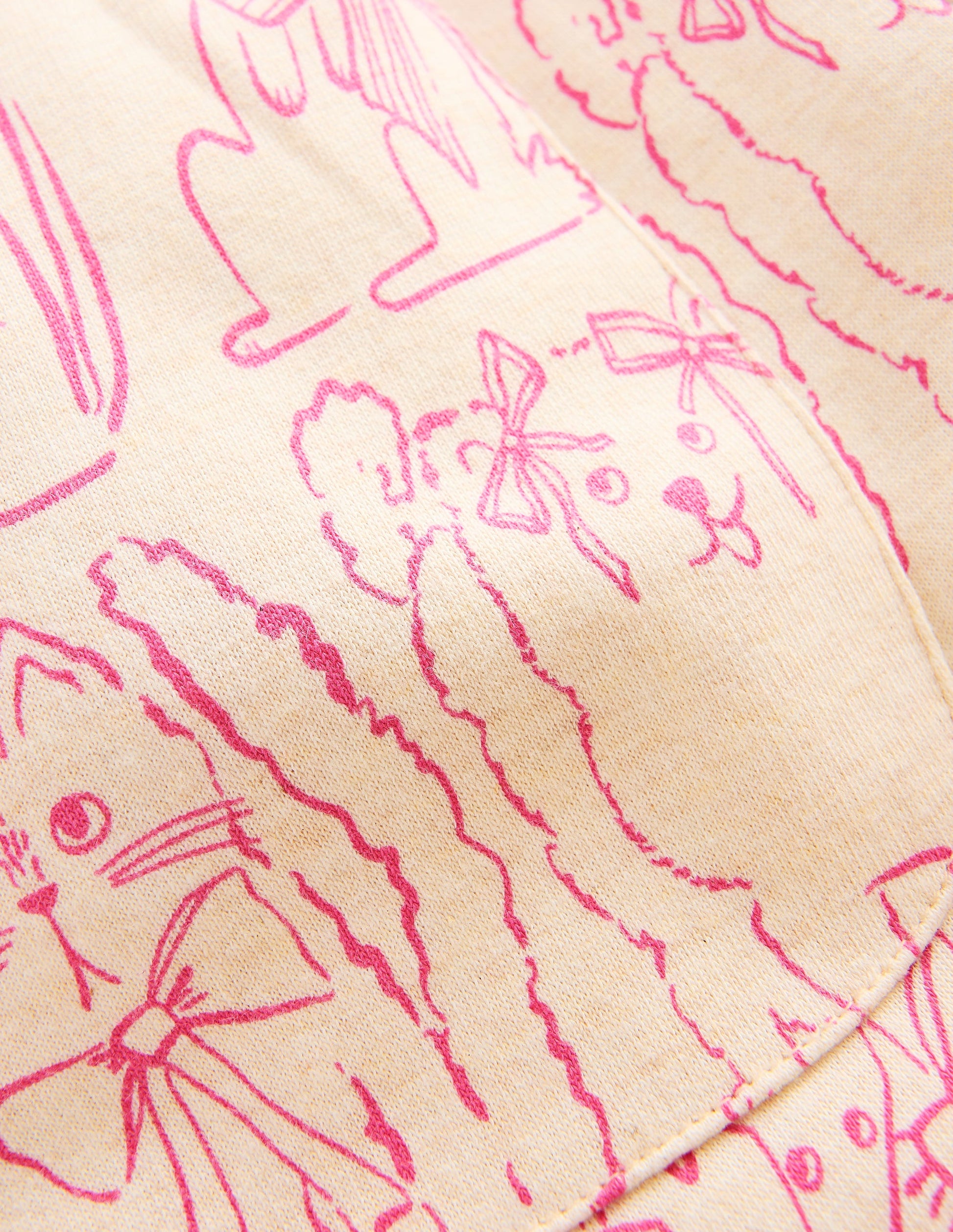 Wide Leg Printed Jogger-Oatmeal Cats-6