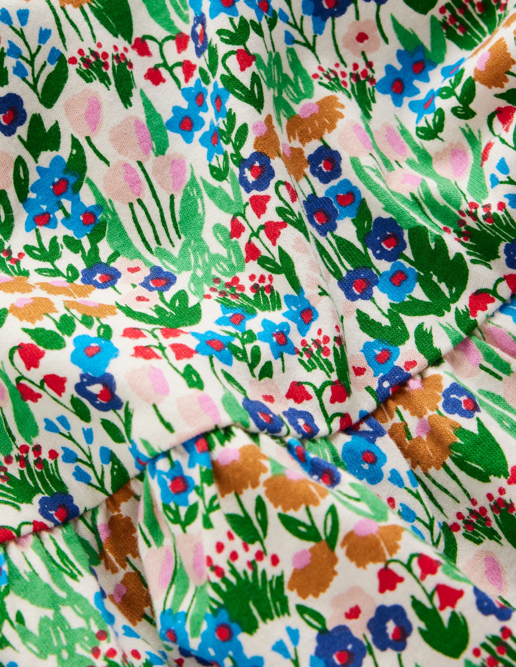 Blouson Sleeve Jersey Dress-Kingfisher Spring Flowerbed - Image 3