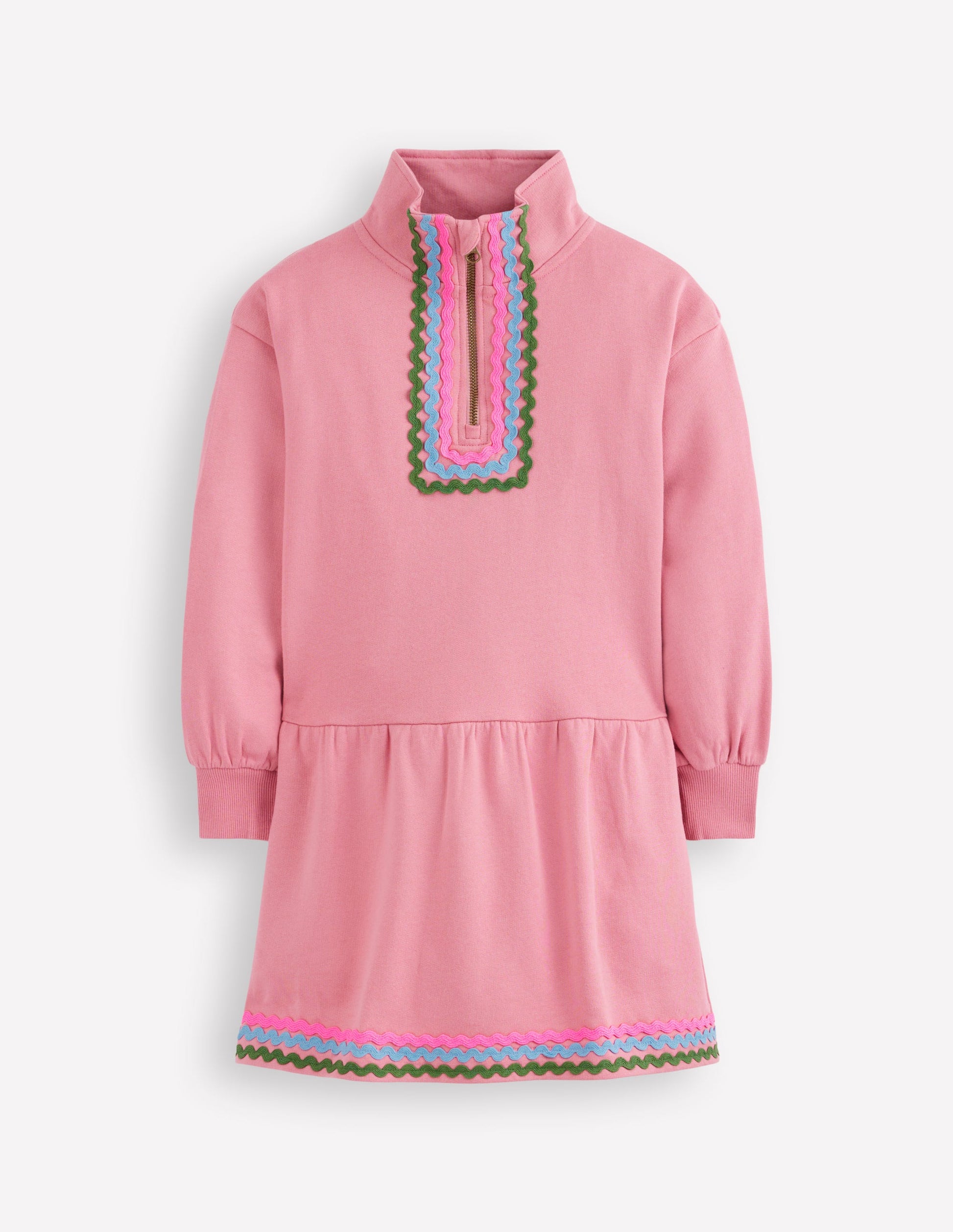 Half Zip Sweat Dress-Pink Haze-1