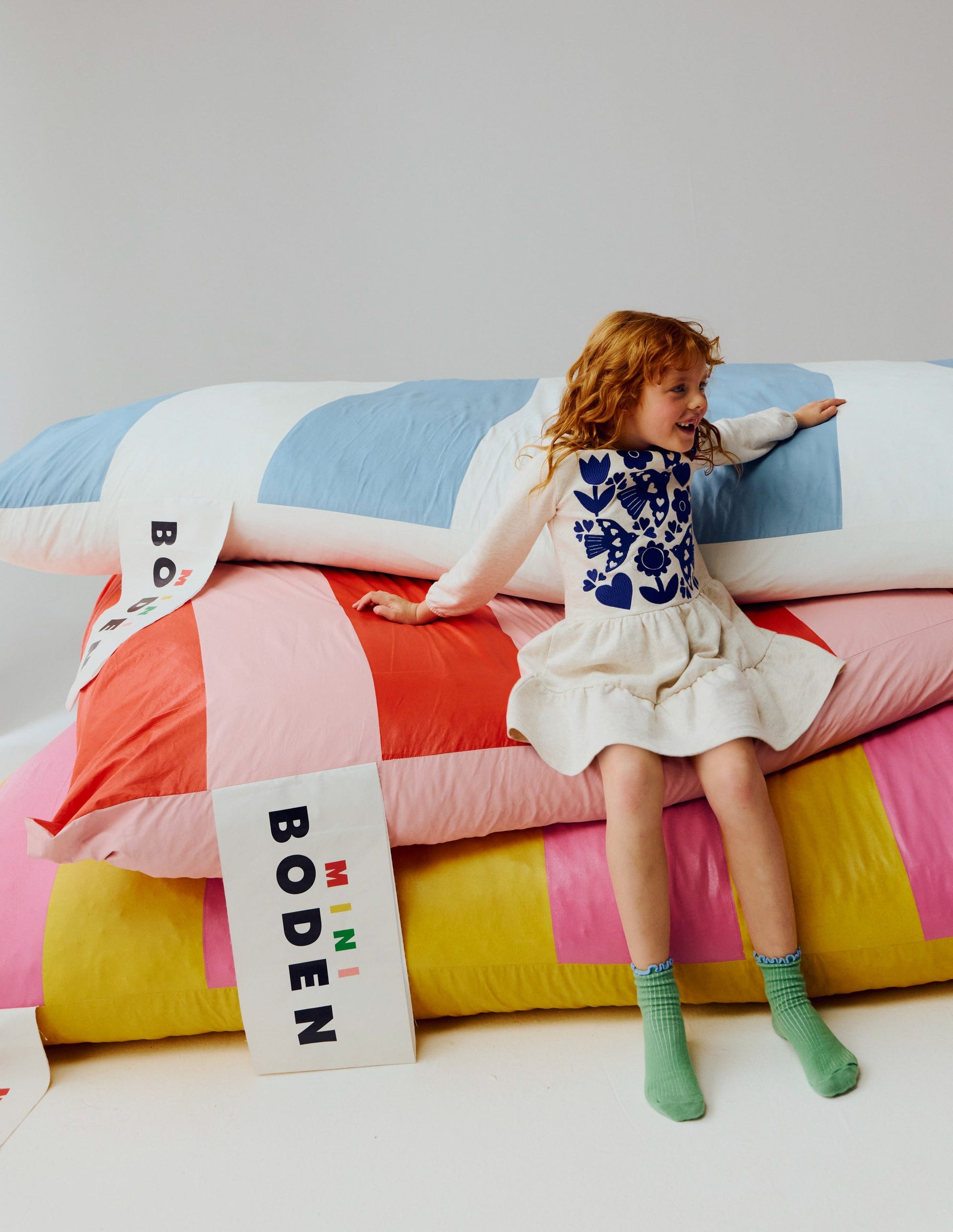 Drop Waist Sweatshirt Dress-Oatmeal Marl Appliqué-1