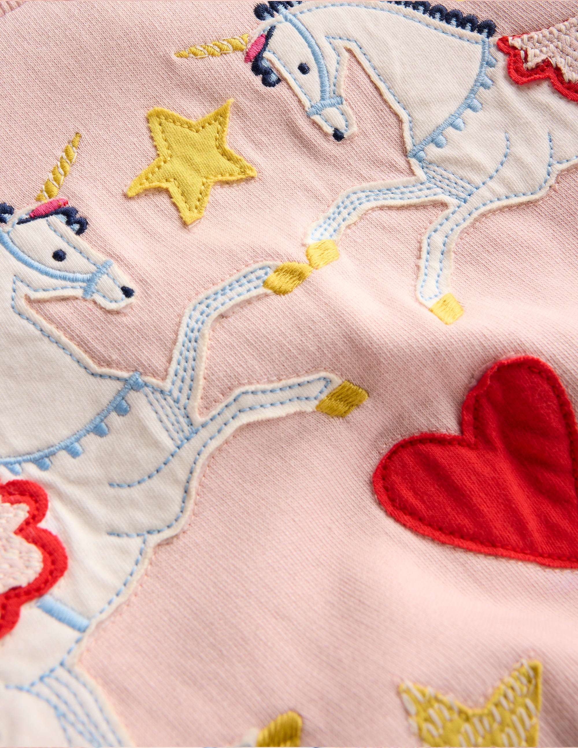 Drop Waist Sweatshirt Dress-Chalk Pink Appliqué - Image 3