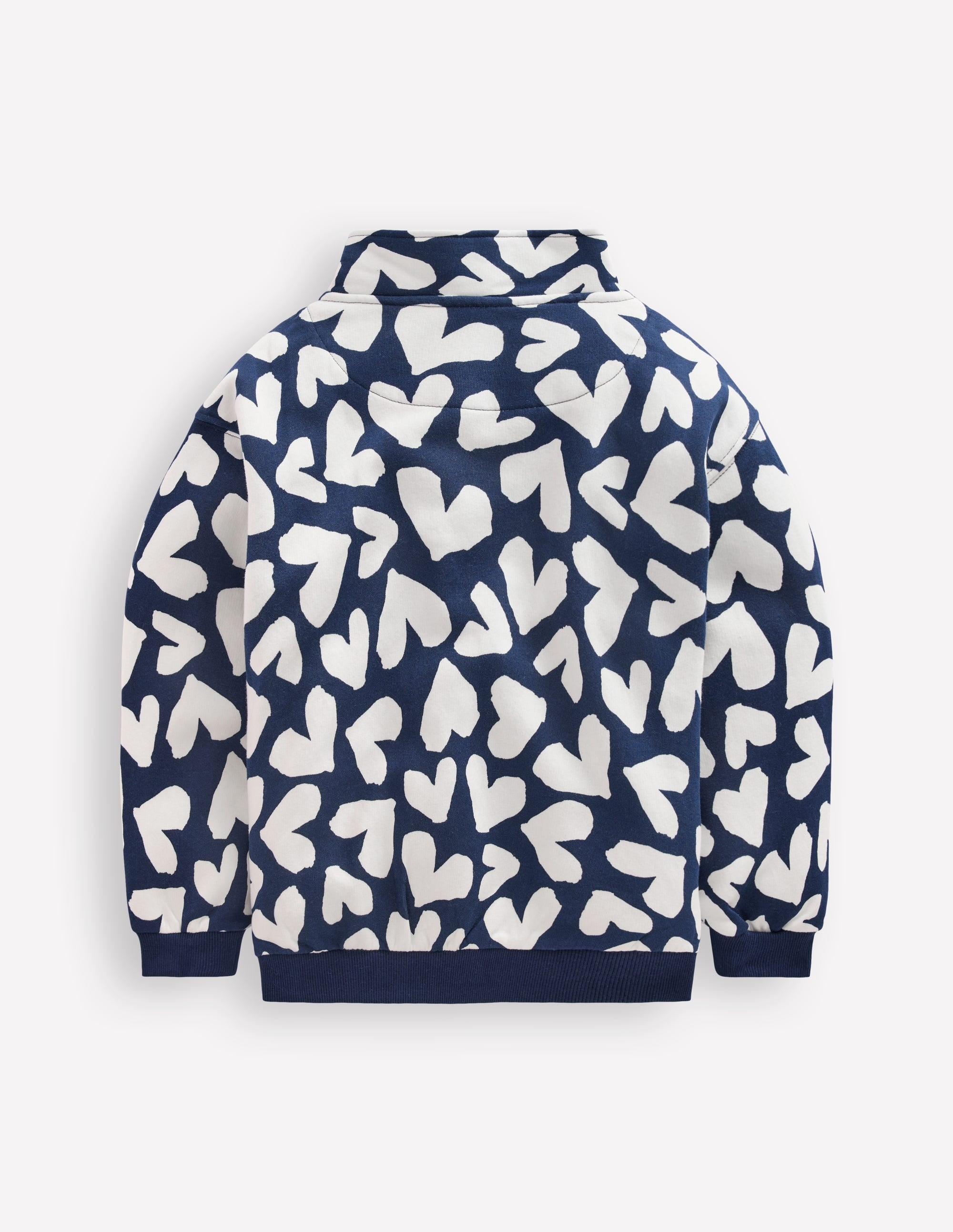 Half-zip Sweatshirt-Navy Hearts - Image 2