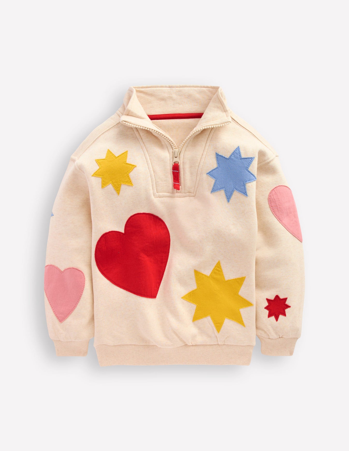 Half-zip Sweatshirt-Applique Shapes