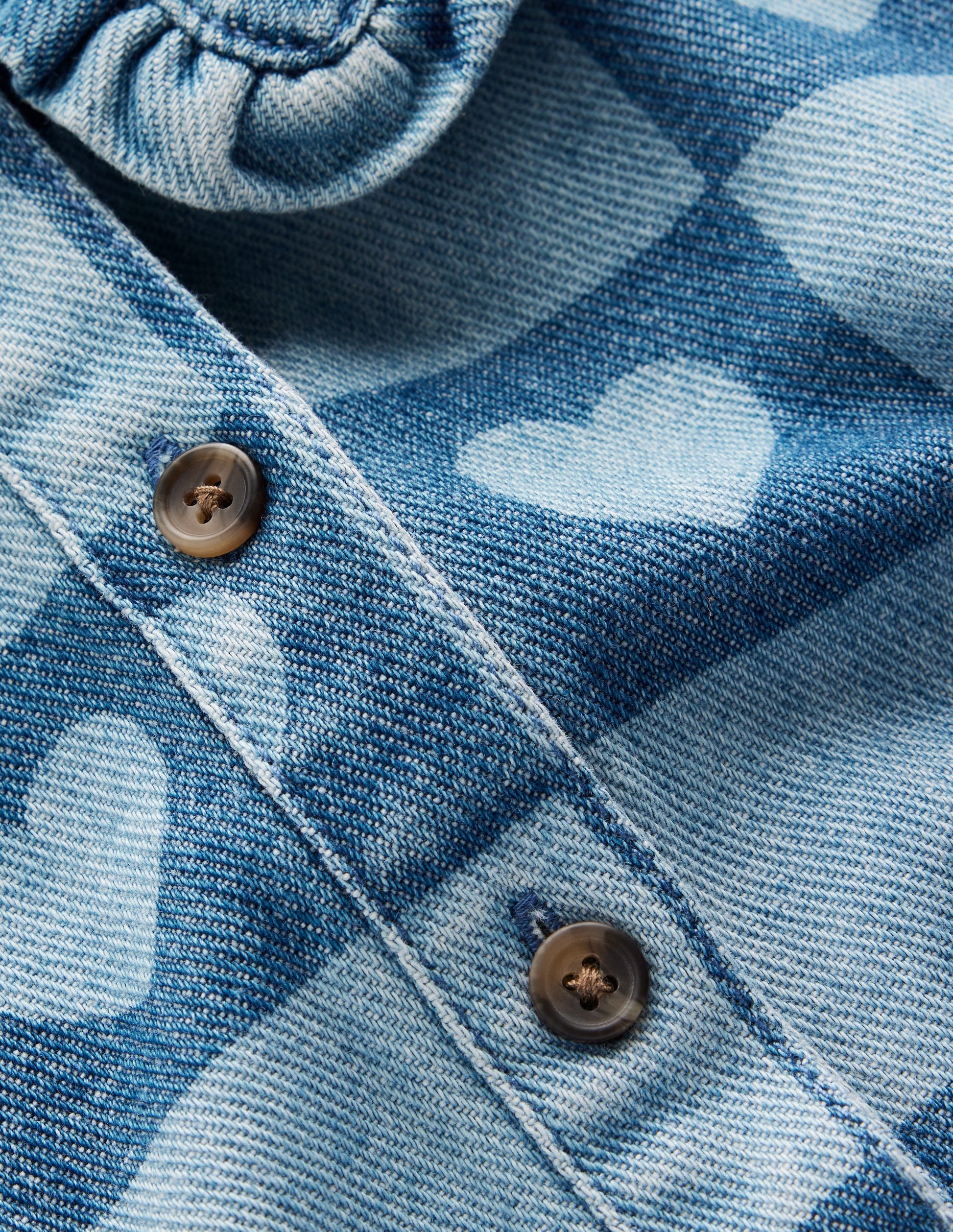 Pretty Shirt Dress-Denim Heart Stamp-4