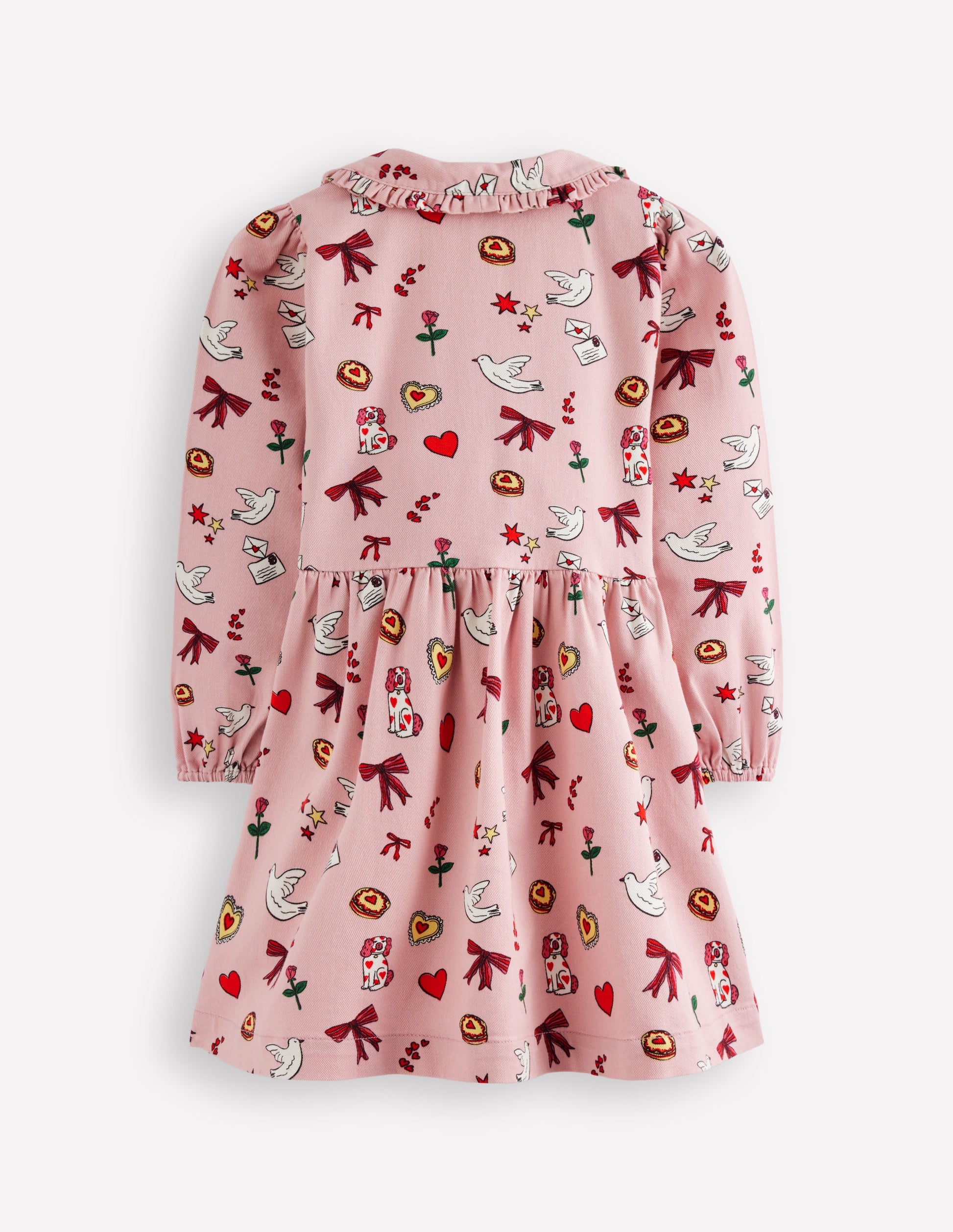 Pretty Shirt Dress-Vintage Pink Happy Valentine-2