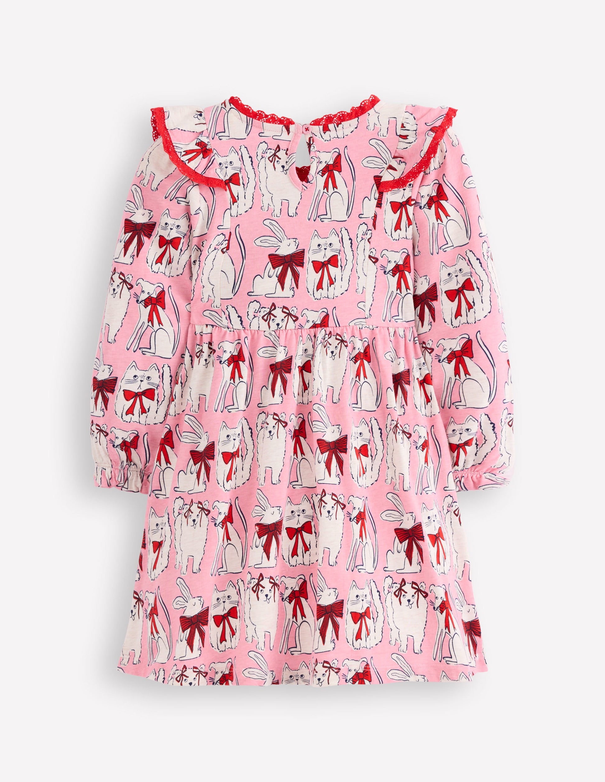 Long Sleeve Ruffle Dress-Bubblegum Pink Favourite Pets-3