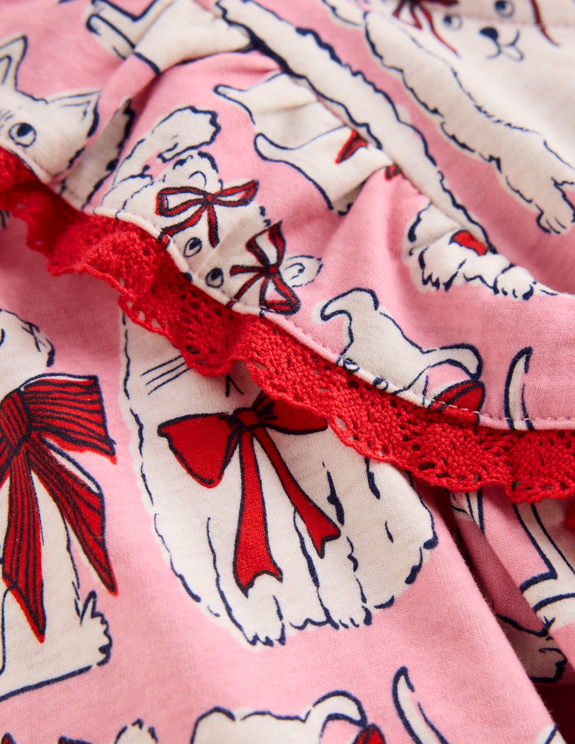 Long Sleeve Ruffle Dress-Bubblegum Pink Favourite Pets - Image 3