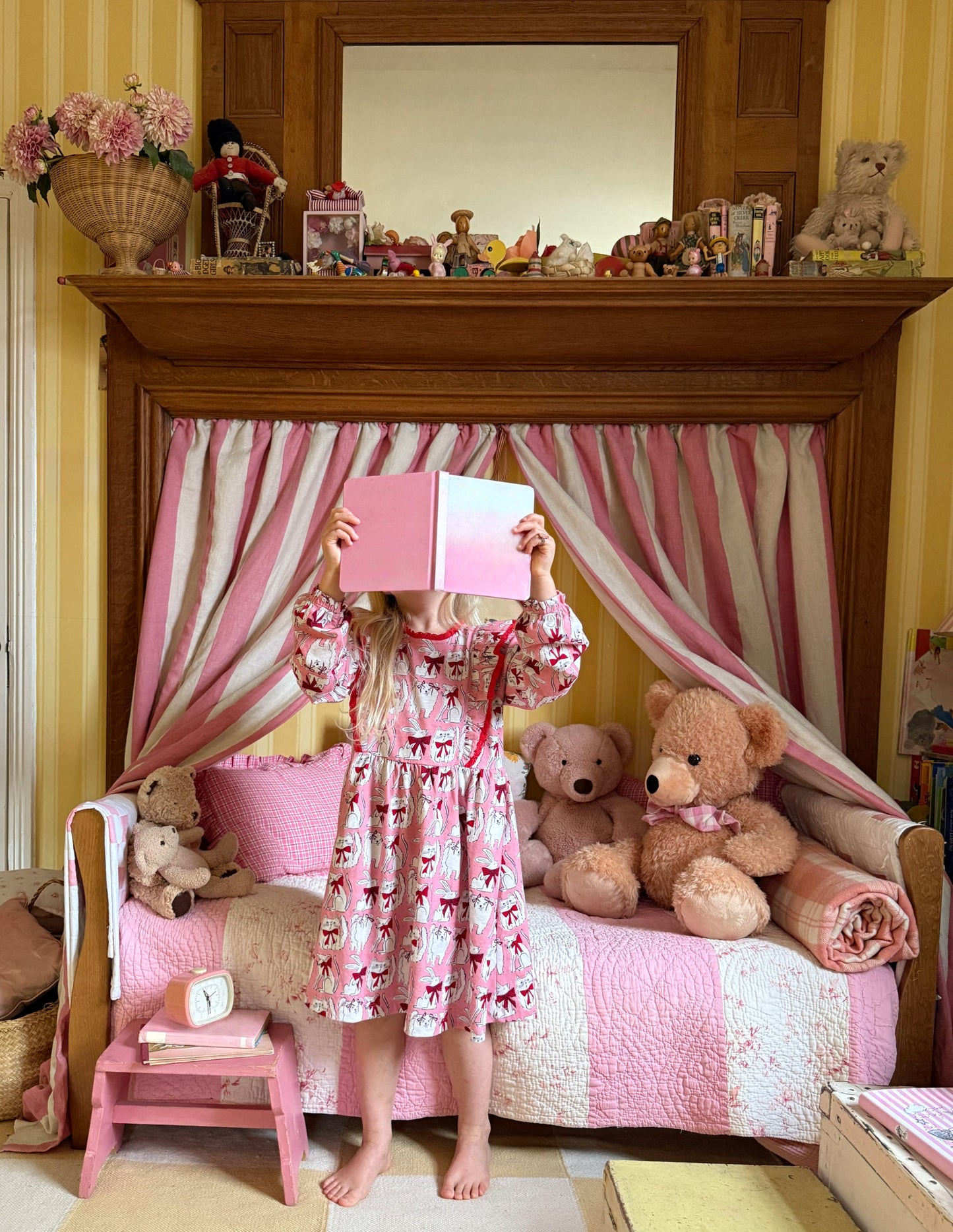 Long Sleeve Ruffle Dress-Bubblegum Pink Favourite Pets