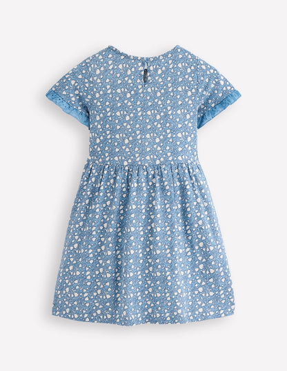 Broderie Pocket Jersey Dress-Glacier Blue Tiny Tulip-2