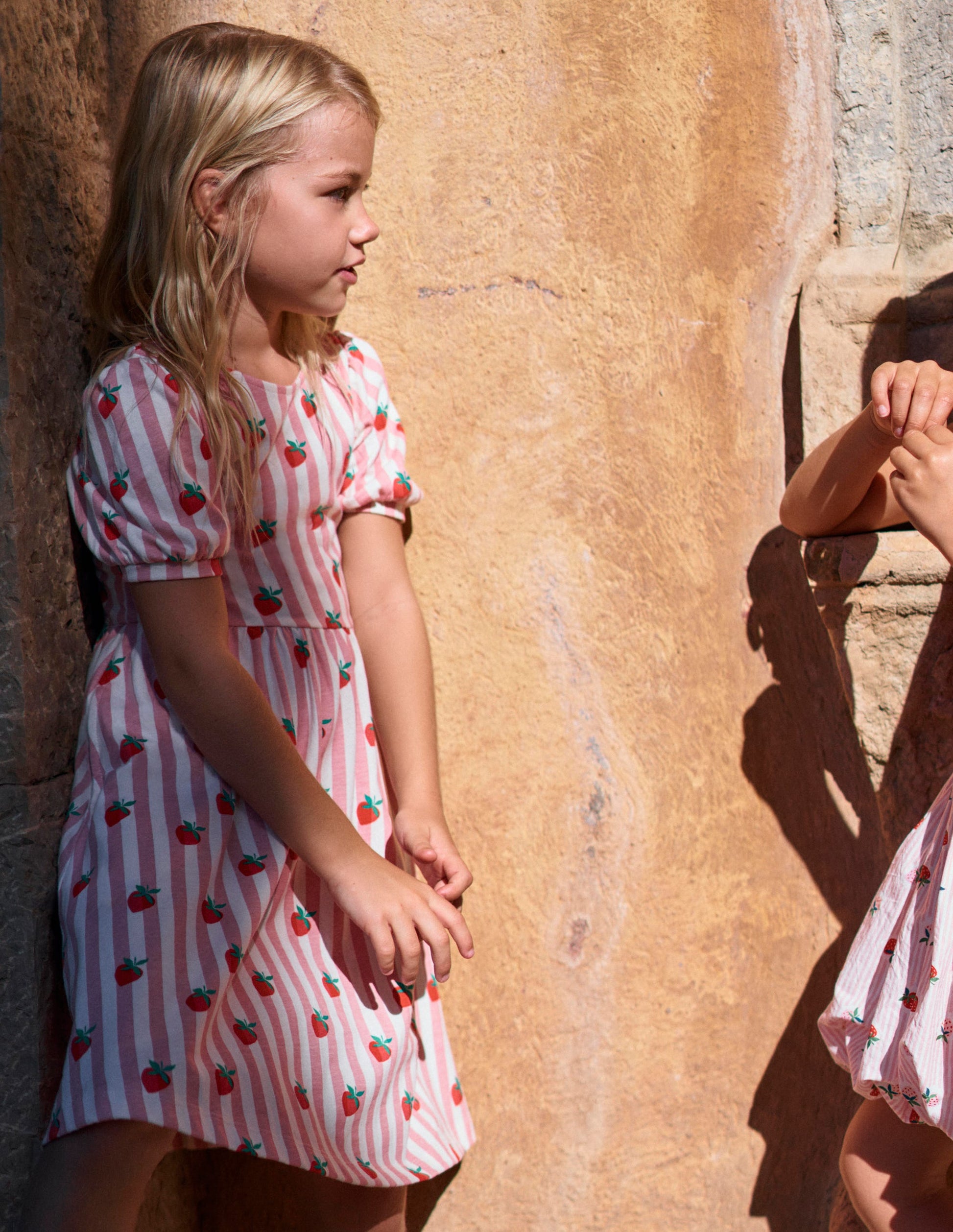 Ballerina Jersey Dress-Almond Pink Strawberry Stripe-1