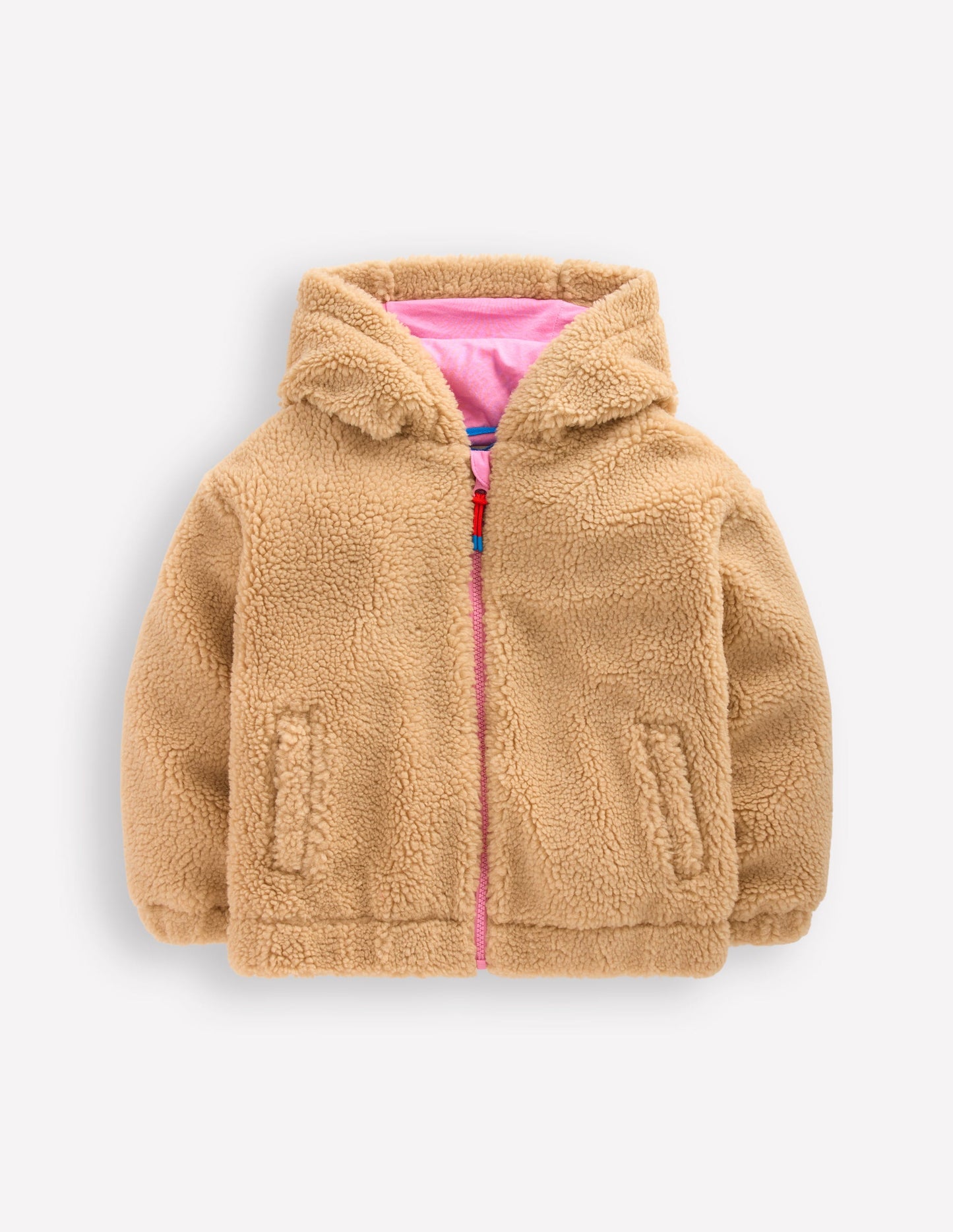 Relaxed Borg Zip-through-Love Applique Borg