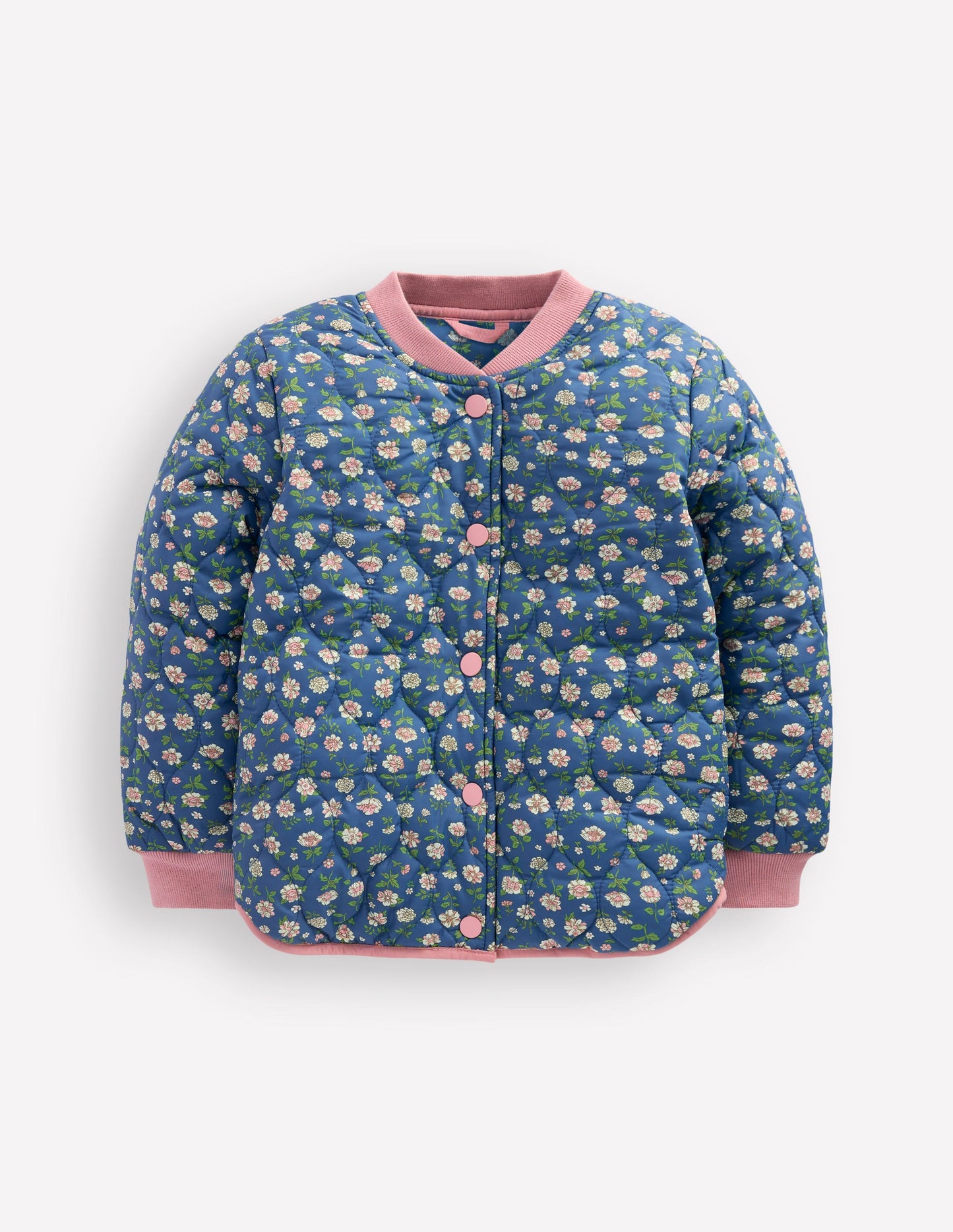 Fun Bomber Jacket-Borg Blue Floral