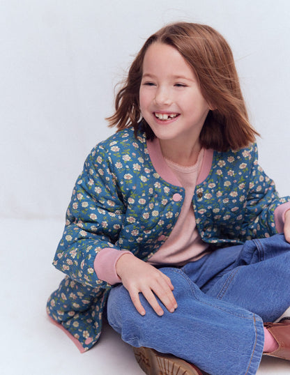 Fun Bomber Jacket-Borg Blue Floral-4