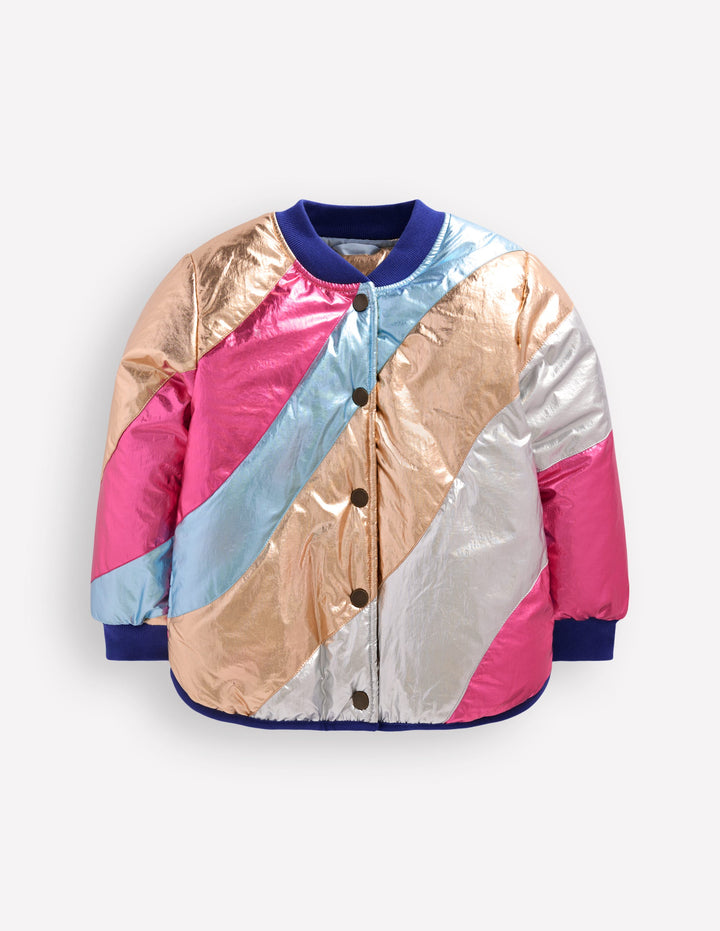 Fun Bomber Jacket-Metallic Wave