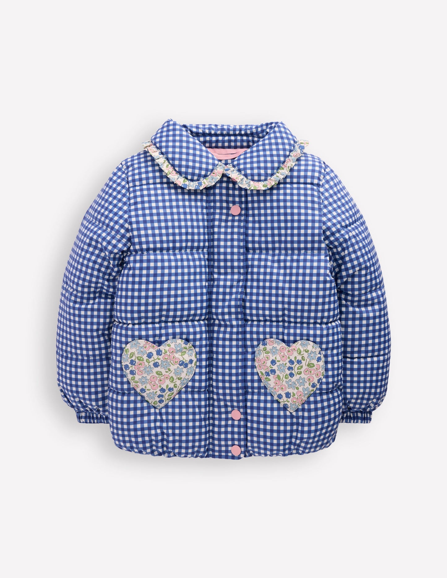 Padded Gingham Jacket-Gingham Floral Mix
