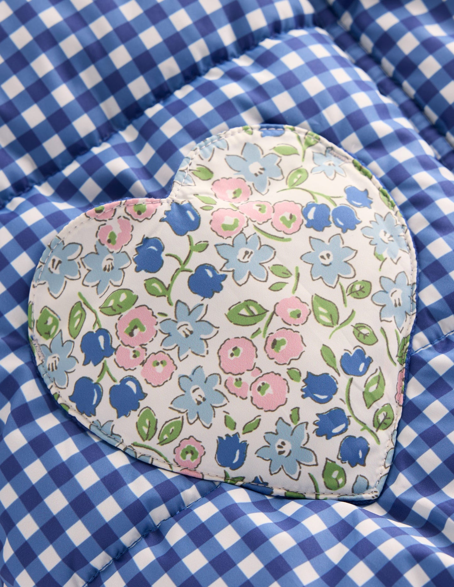 Padded Gingham Jacket-Gingham Floral Mix