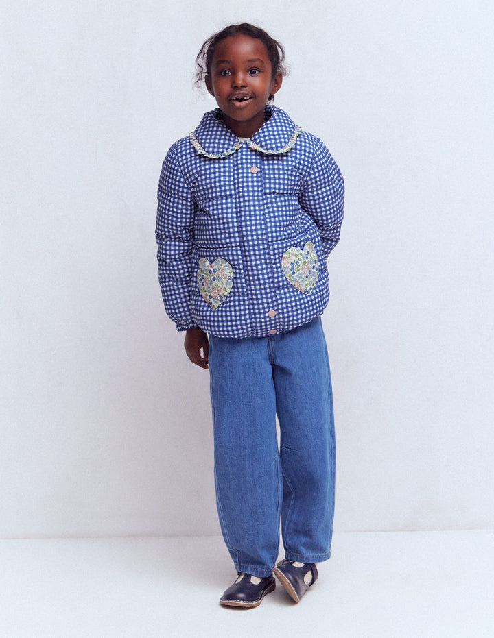 Padded Gingham Jacket-Gingham Floral Mix