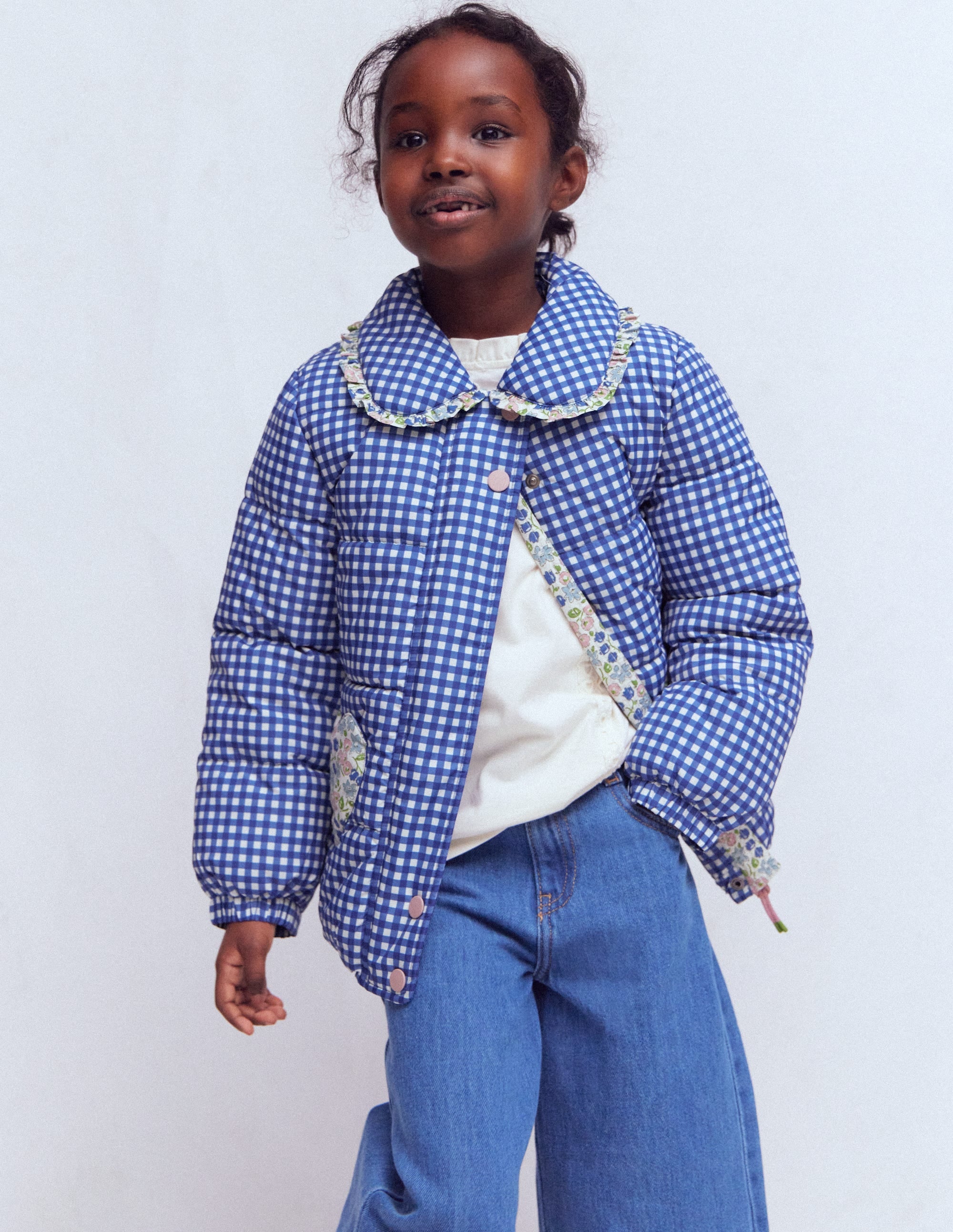 Padded Gingham Jacket-Gingham Floral Mix - Image 4