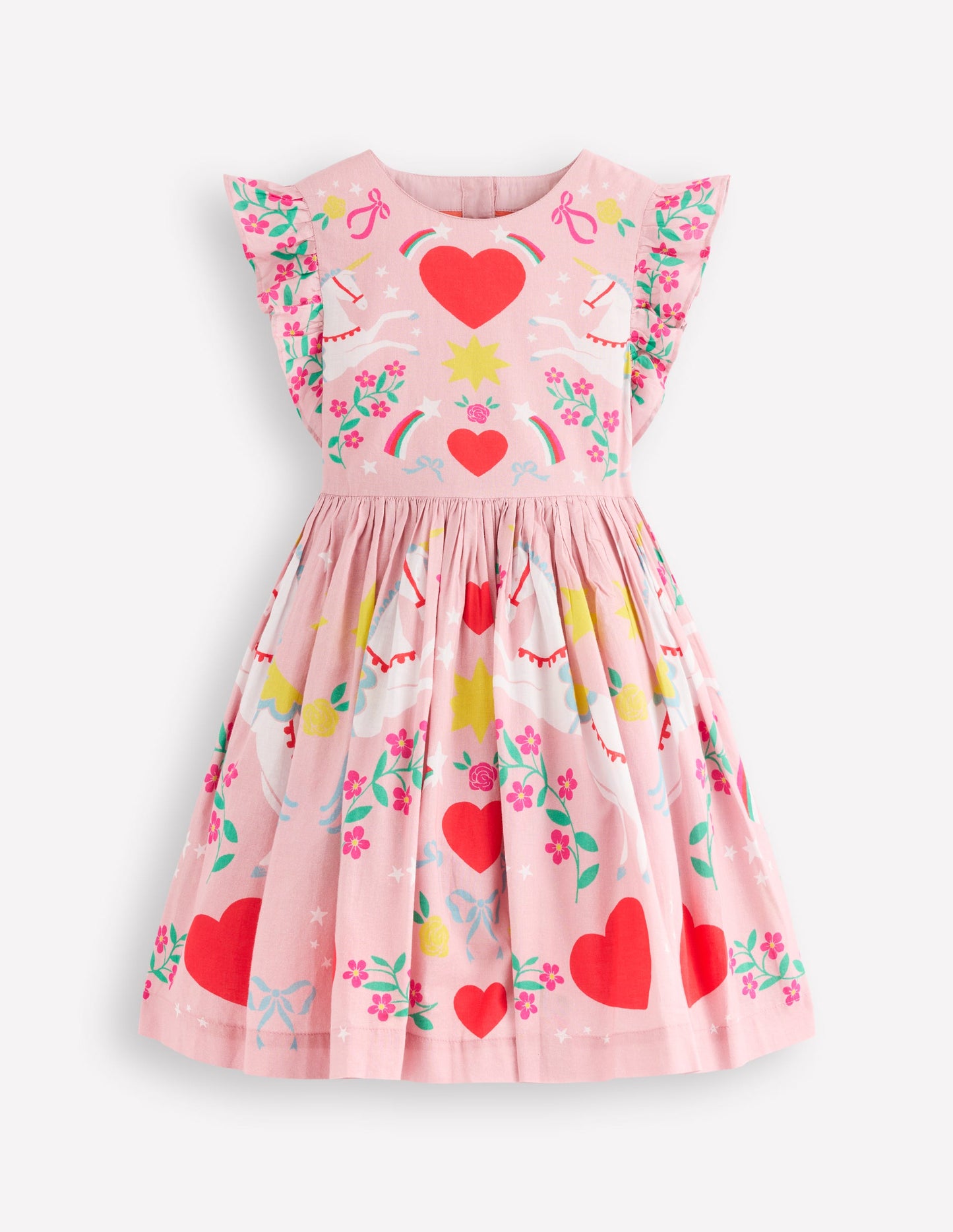 Heart Back Dress-Bubblegum Pink Unicorn