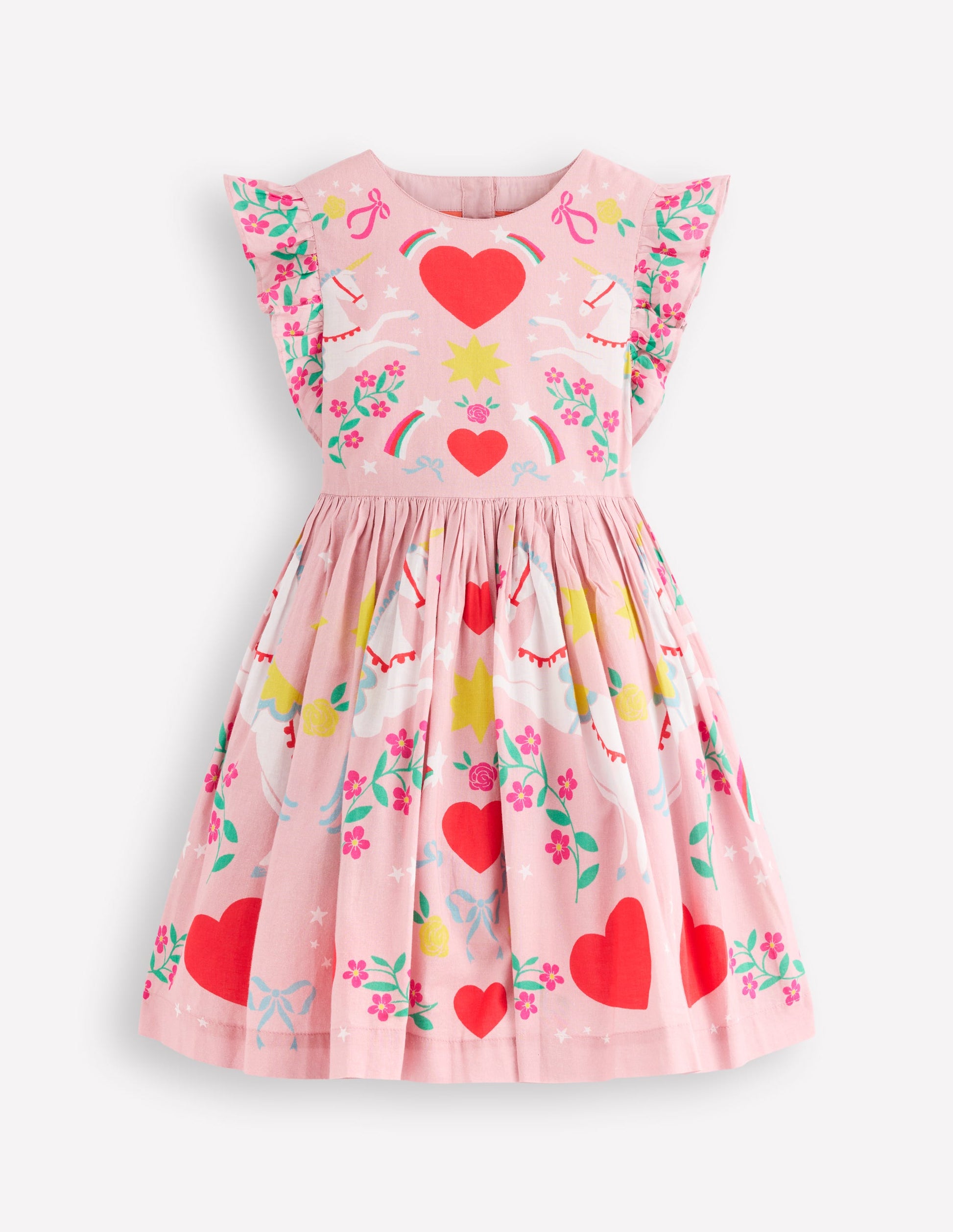 Heart Back Dress-Bubblegum Pink Unicorn-1