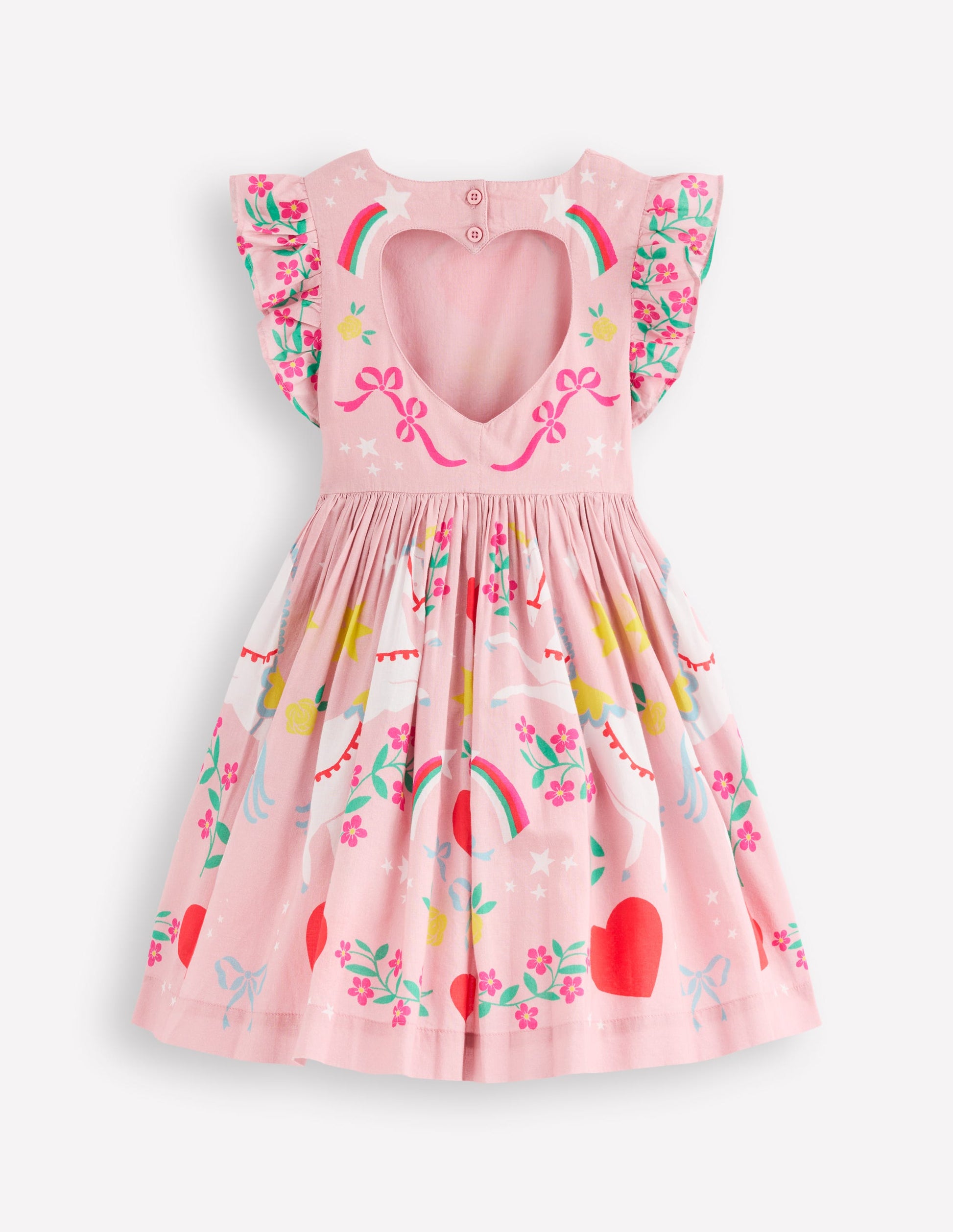 Heart Back Dress-Bubblegum Pink Unicorn-2