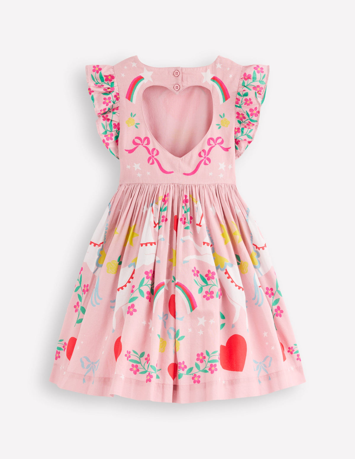 Heart Back Dress-Bubblegum Pink Unicorn - Image 3