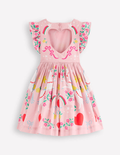 Heart Back Dress-Bubblegum Pink Unicorn-2