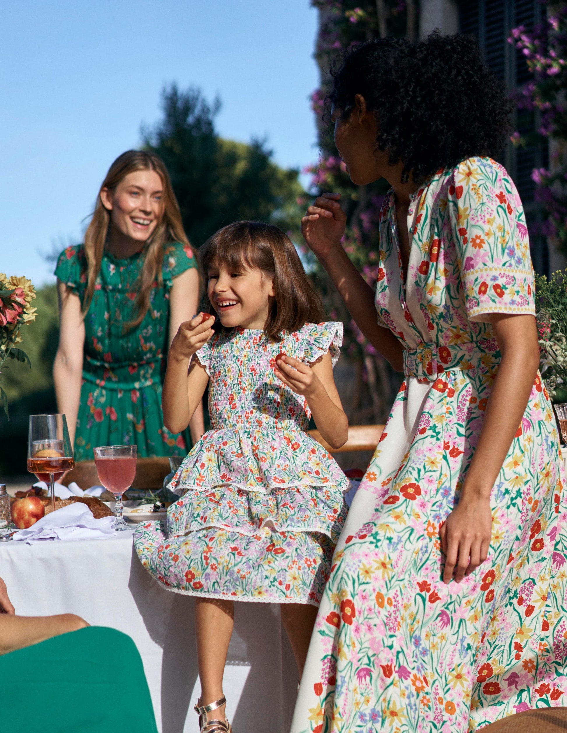 Tiered Lace Trim Dress-Multi Spring Floral-4