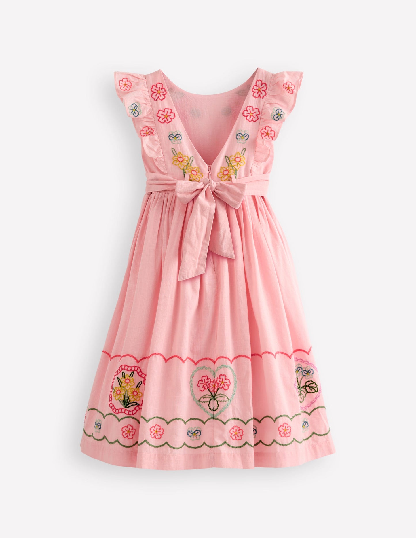 Bow Back Midi Dress-Chalk Pink