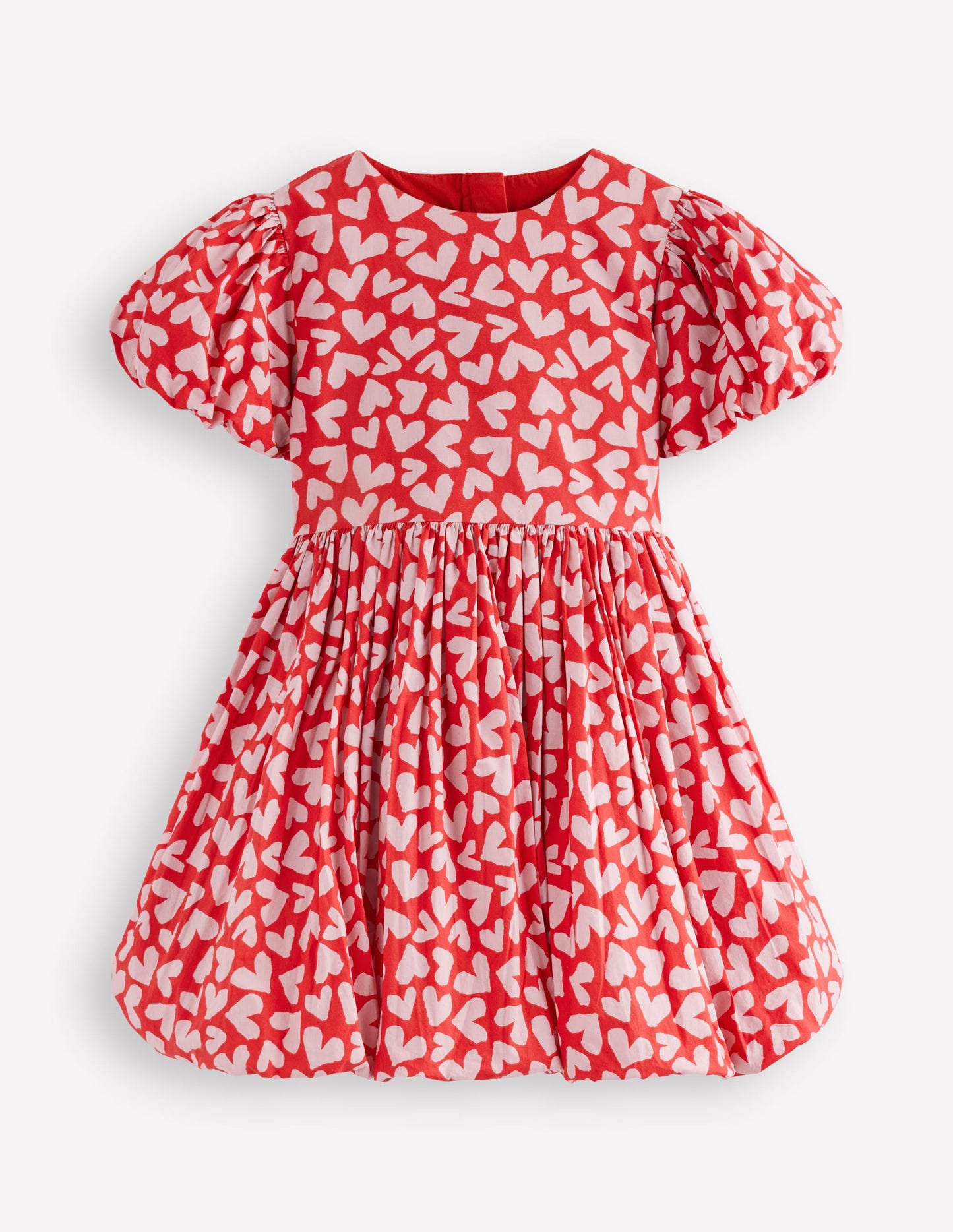 Bubble Hem Dress-Red Hearts