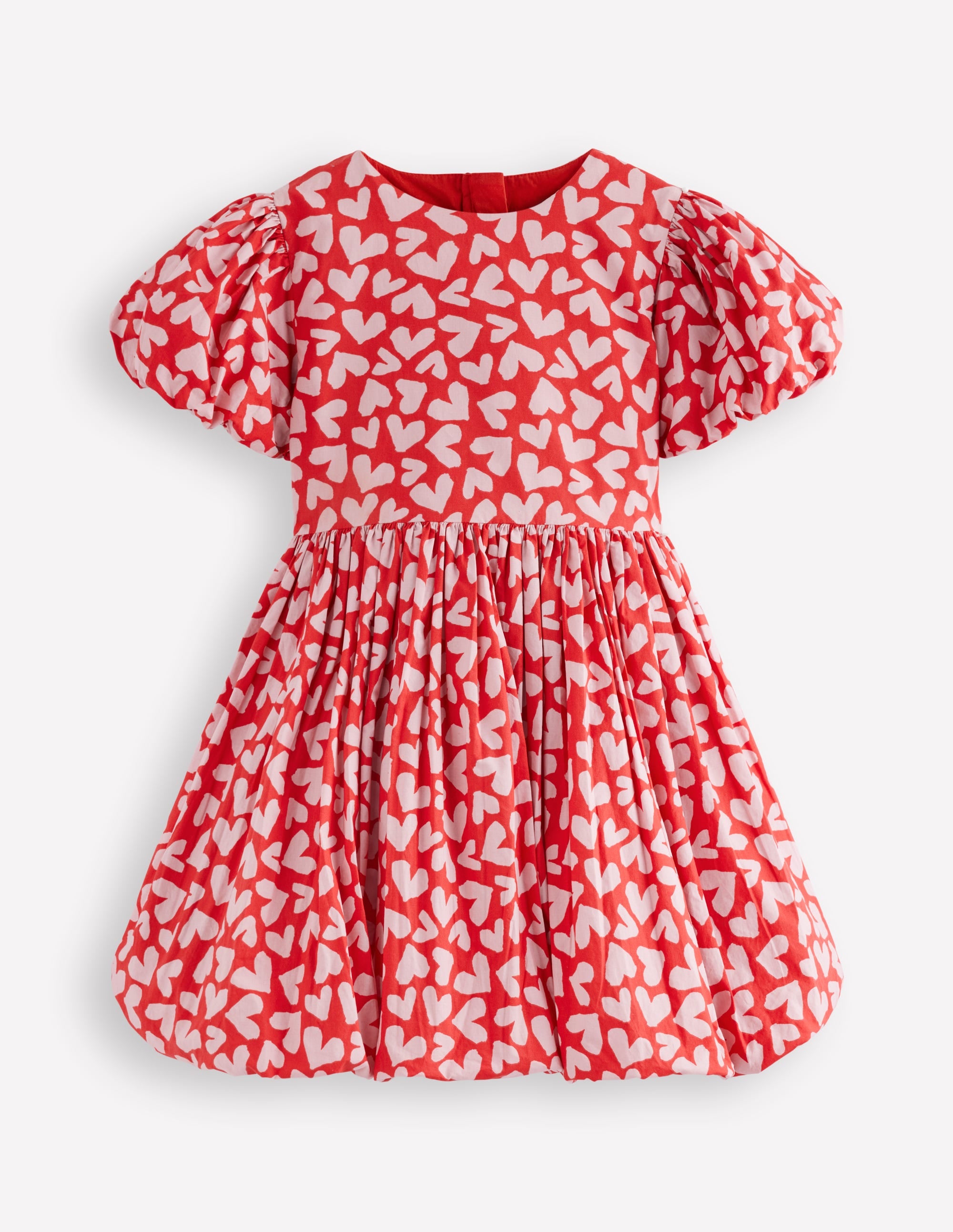 Bubble Hem Dress-Red Hearts - Image 1