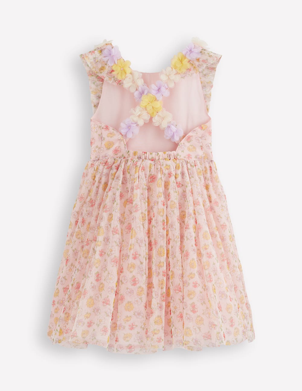 Flutter Strap Back Dress-Soft Ivory Rosa-3