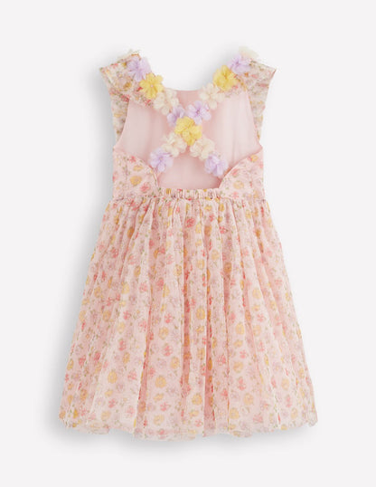 Flutter Strap Back Dress-Soft Ivory Rosa-3