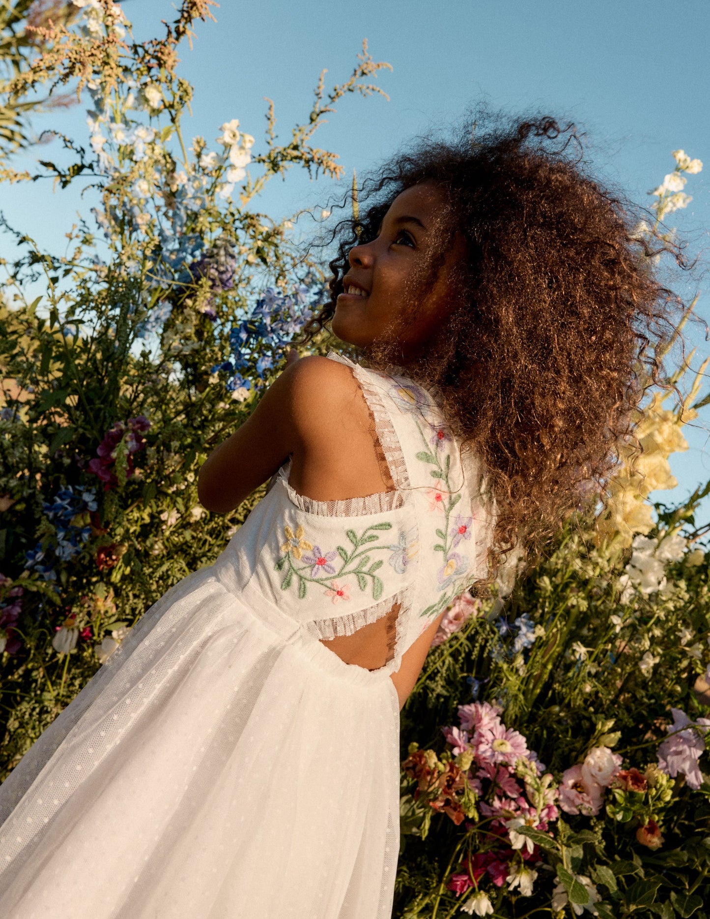 Tulle Cross Back Dress-Soft Ivory