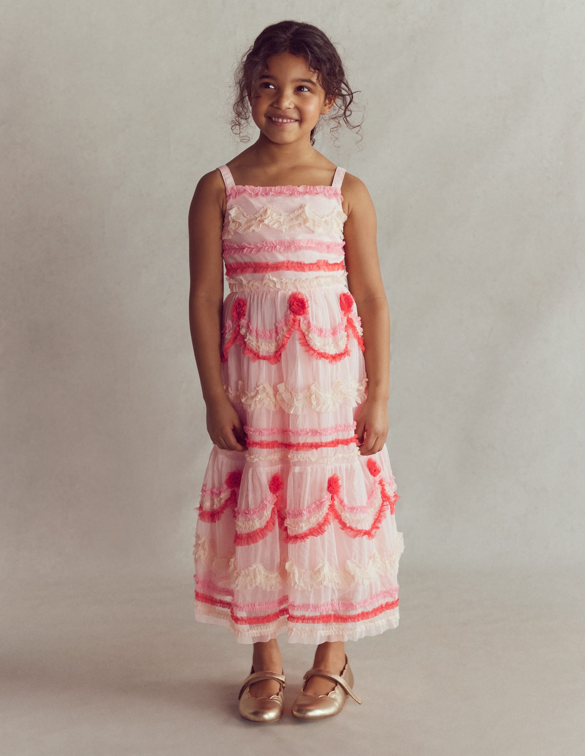 Tiered Cake Tulle Dress-Chalk Pink Cake - Image 3