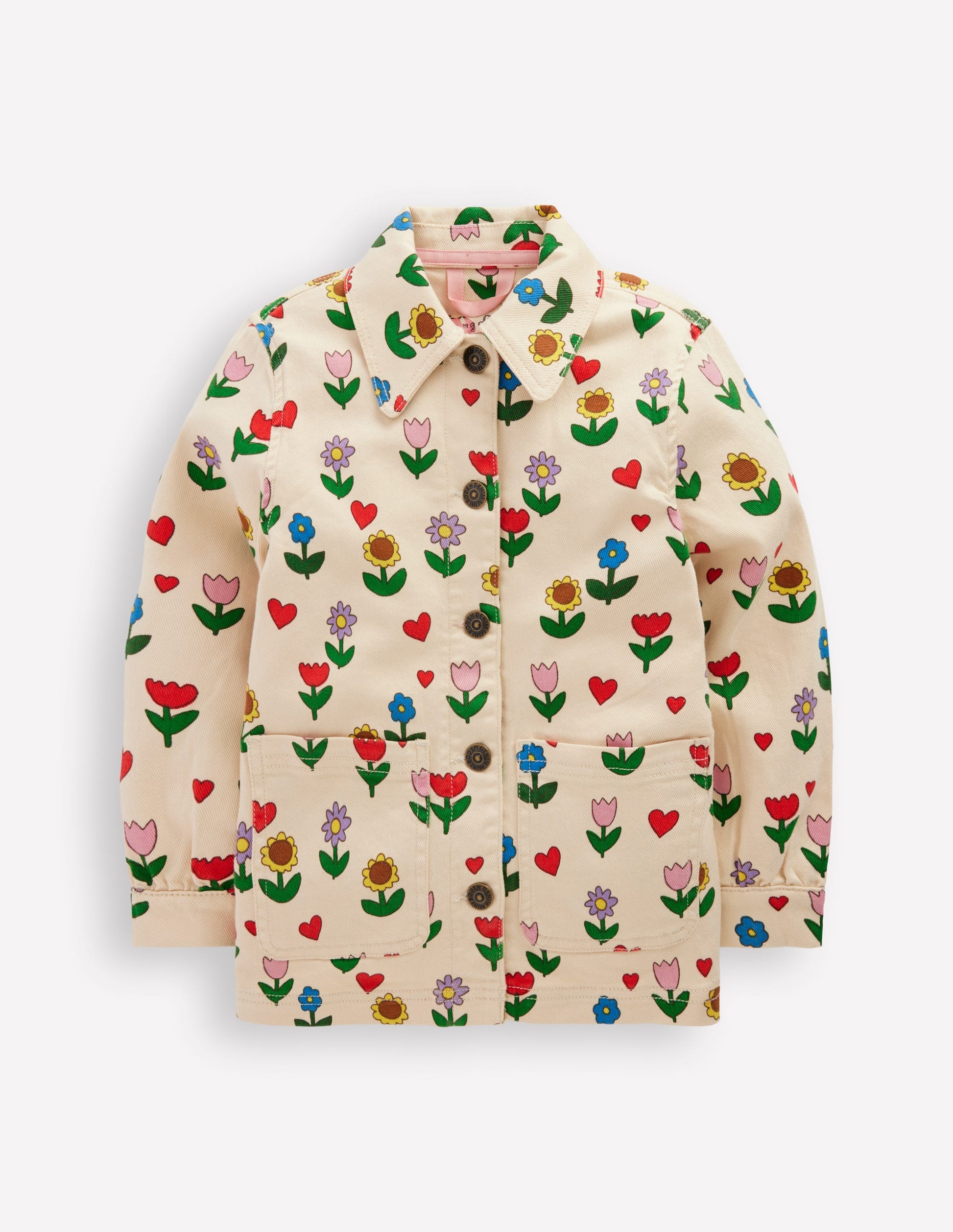 Denim Jacket-Ivory Sunflower Garden-5