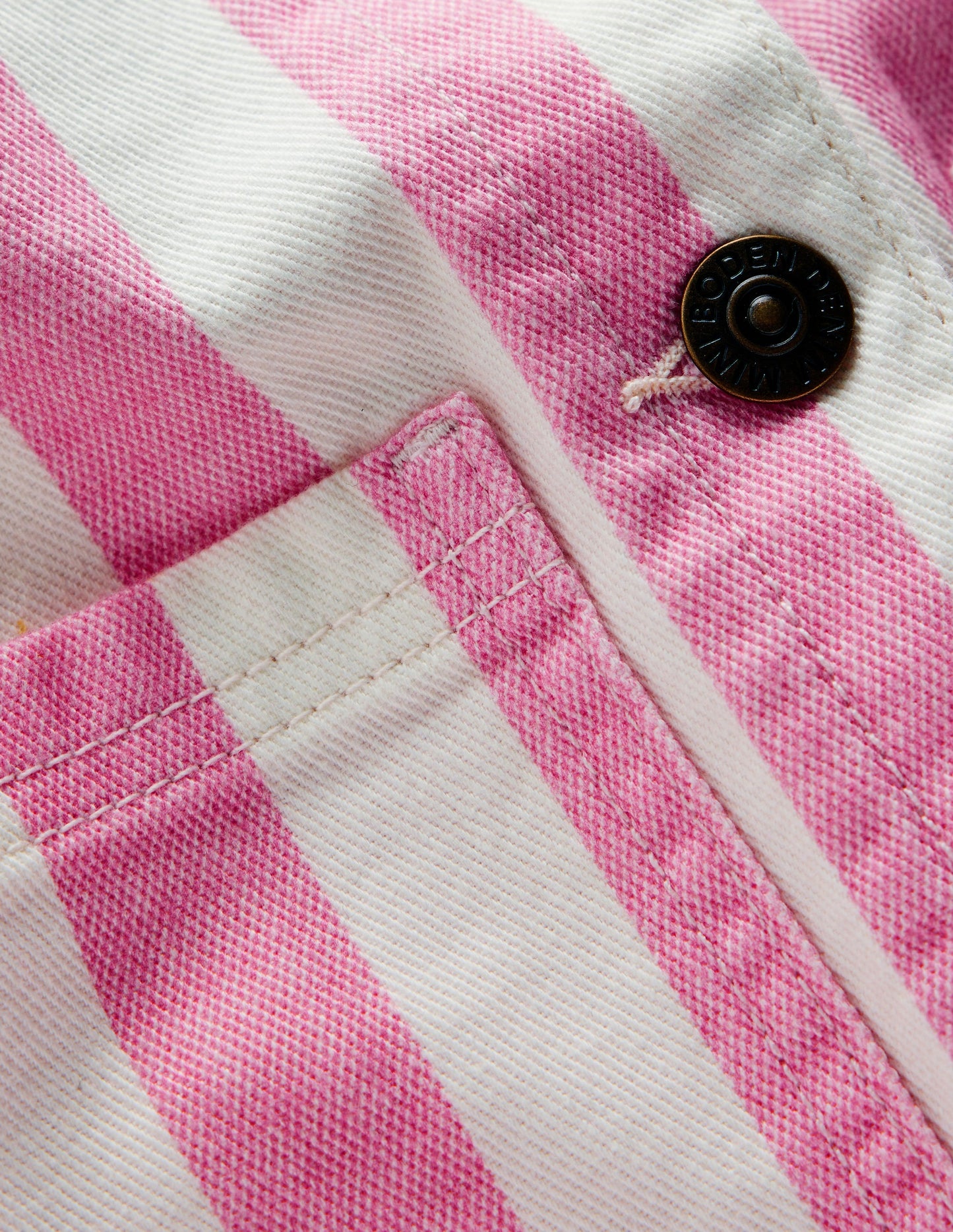 Denim Jacket-Pink Stripes