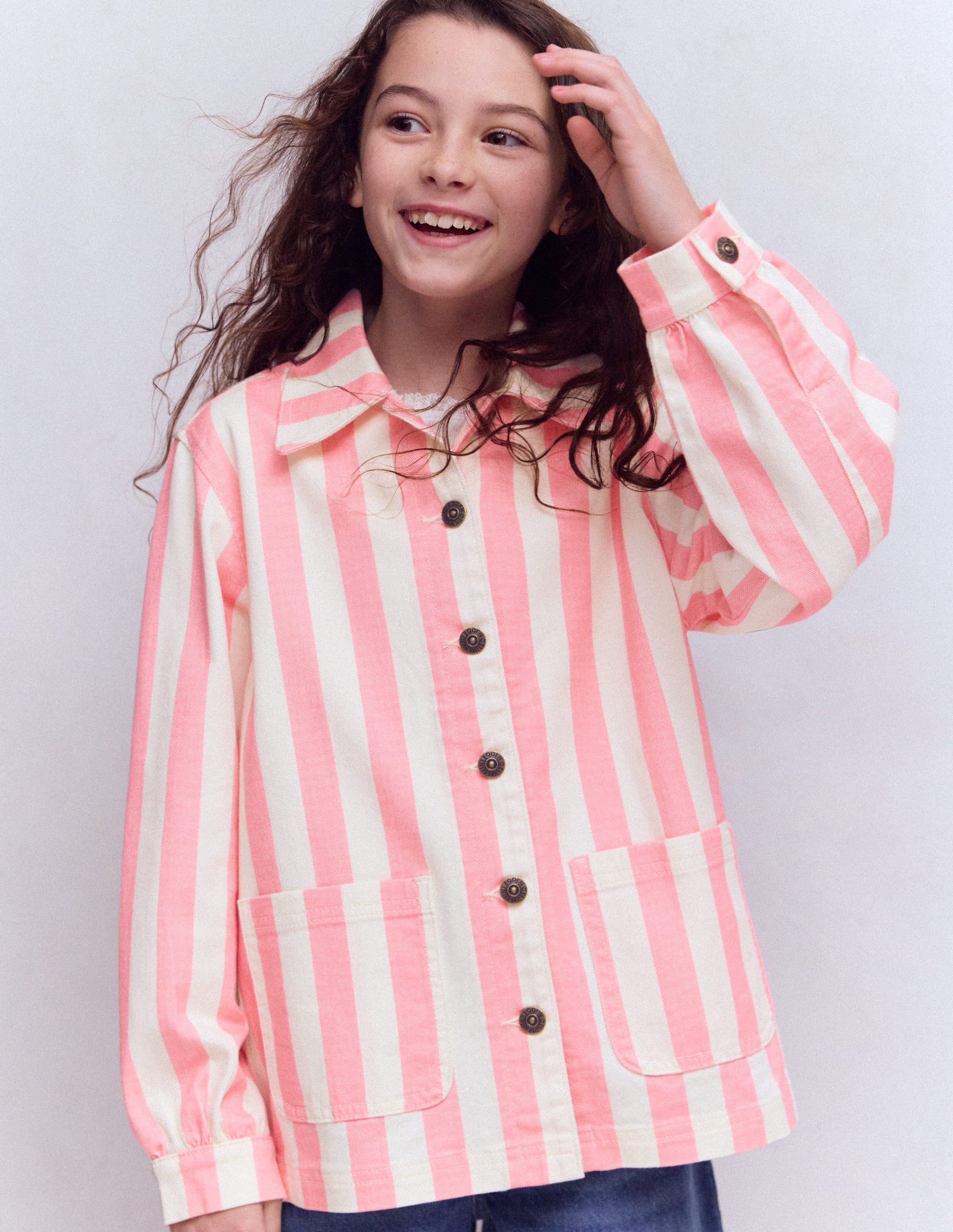 Denim Jacket-Pink Stripes-2