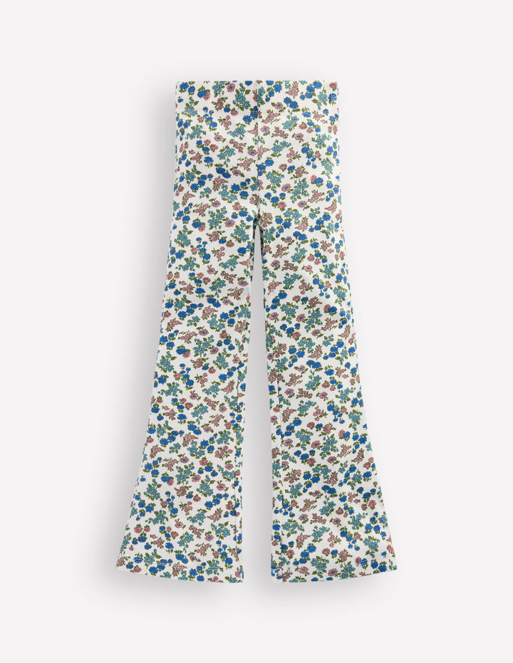 Ribbed Flared Legging-Soft Ivory Floral