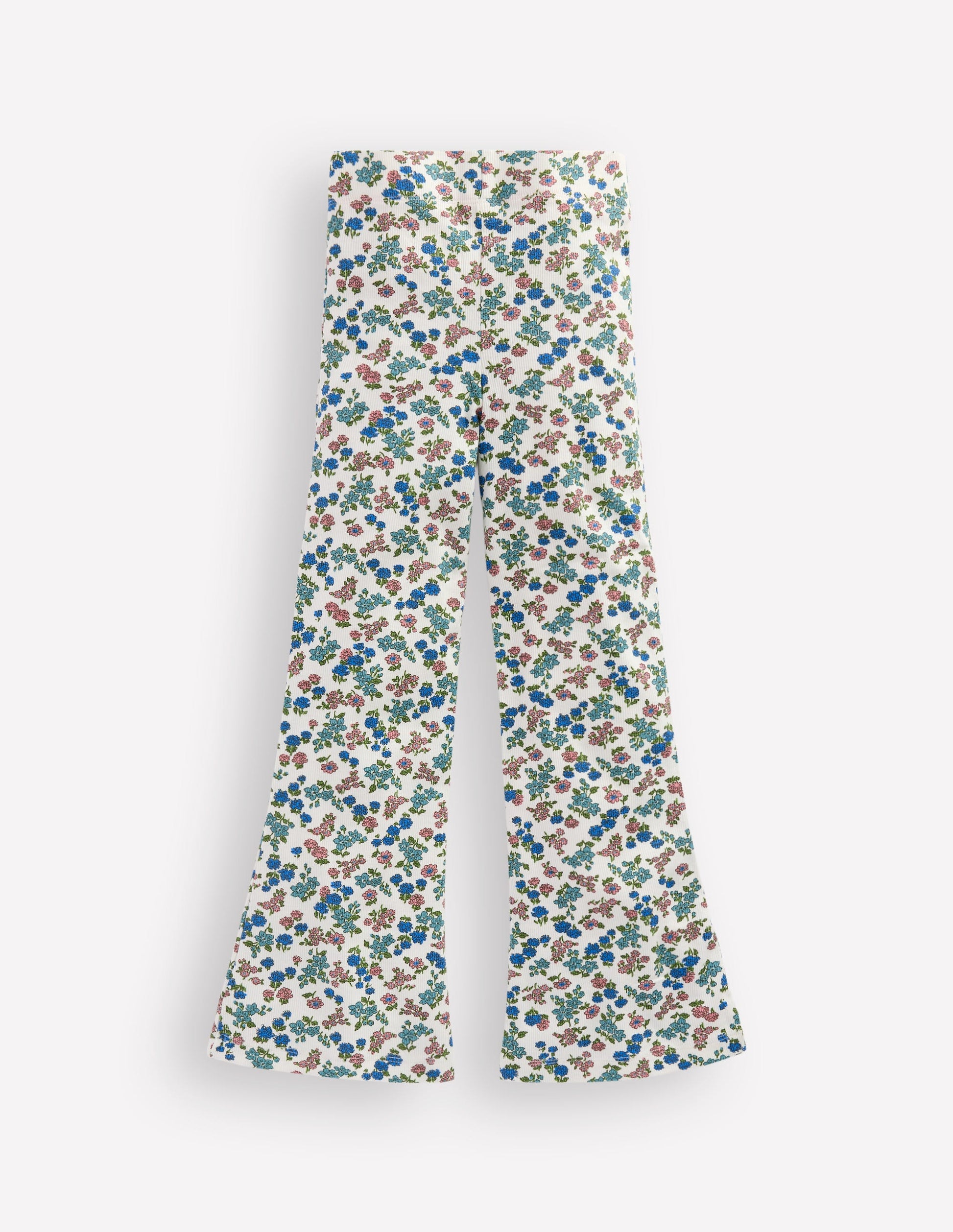 Ribbed Flared Legging-Soft Ivory Floral-2
