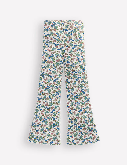 Ribbed Flared Legging-Soft Ivory Floral-2
