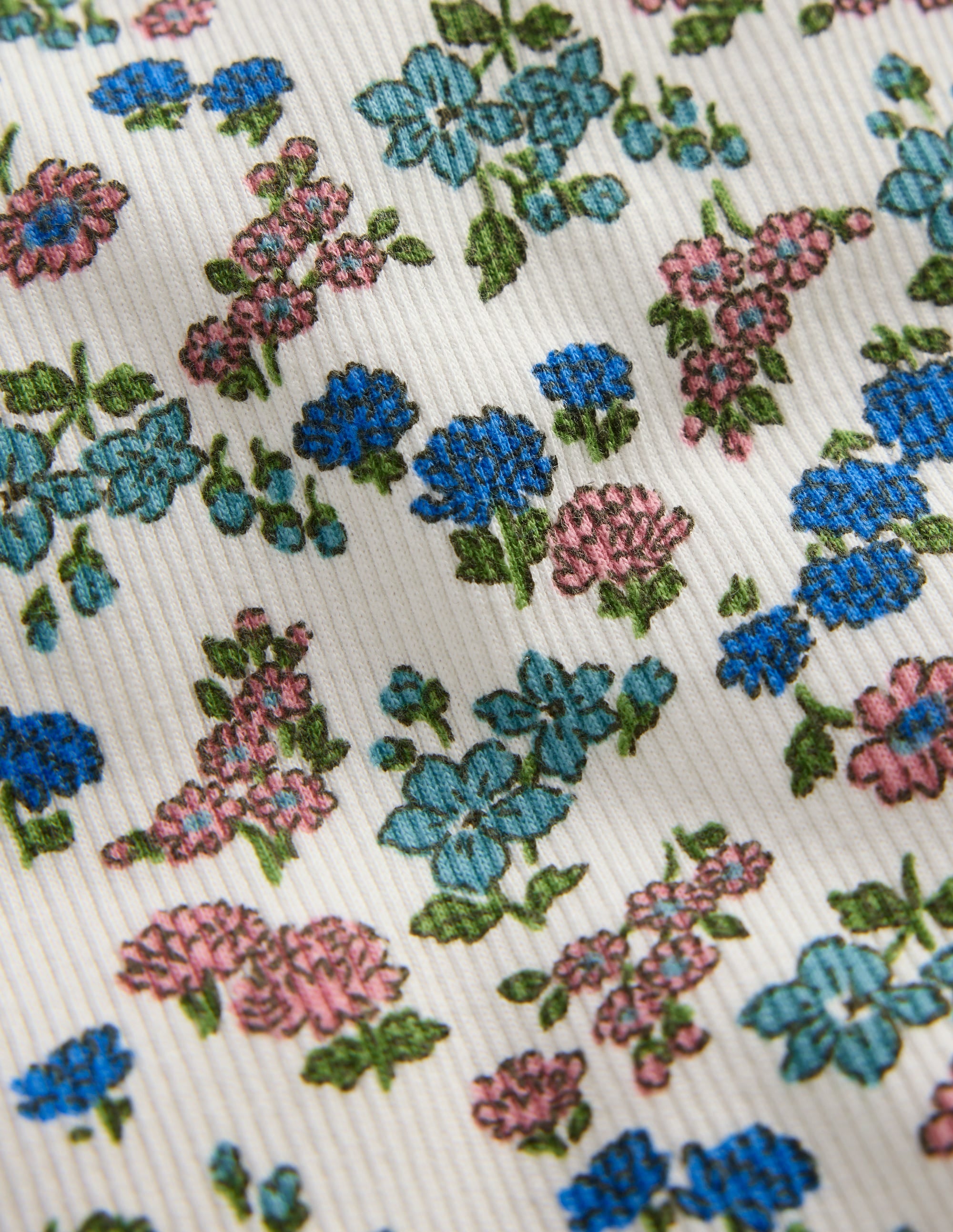Ribbed Flared Leggings-Soft Ivory Floral - Image 3