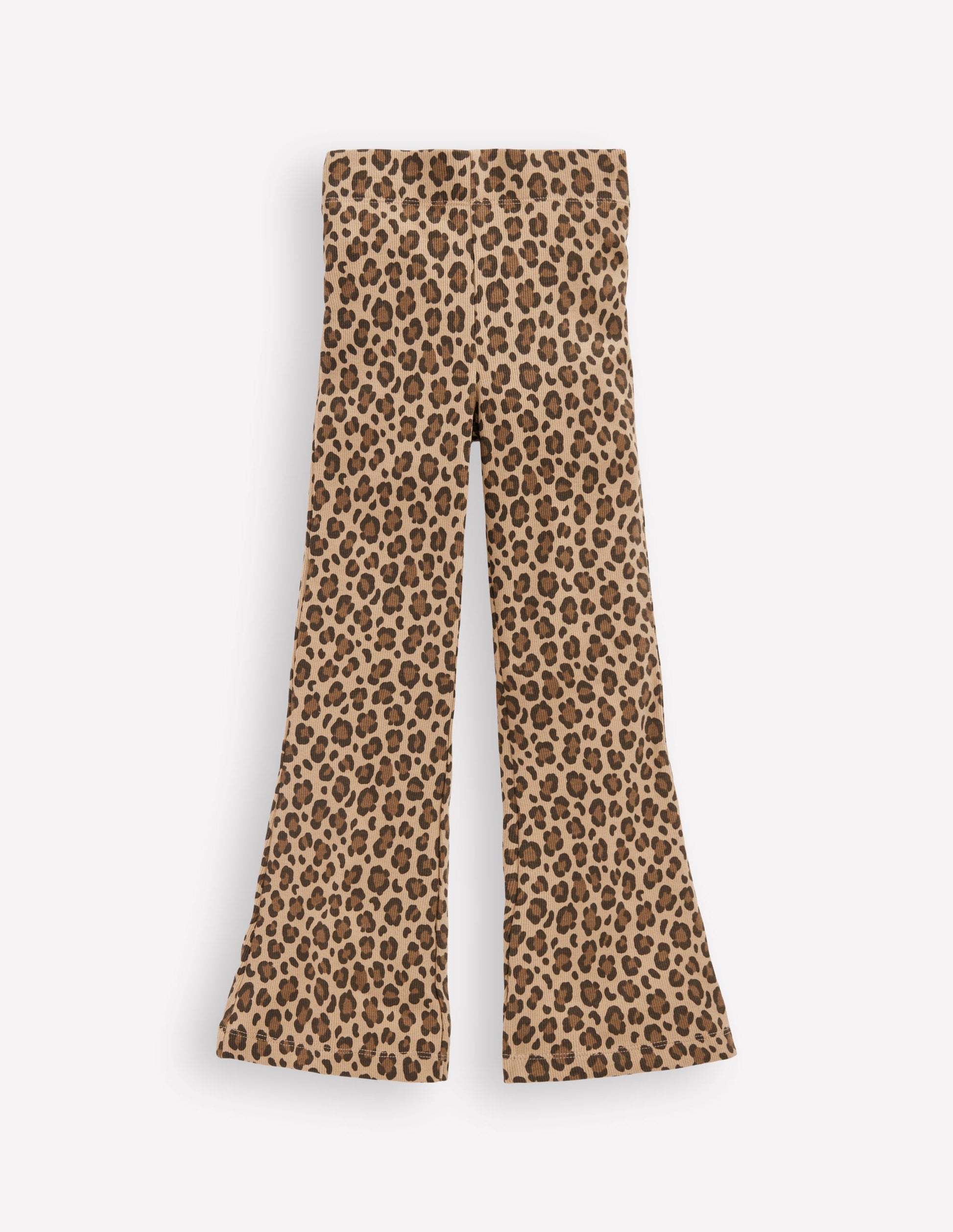 Ribbed Flared Legging-Leopard-1