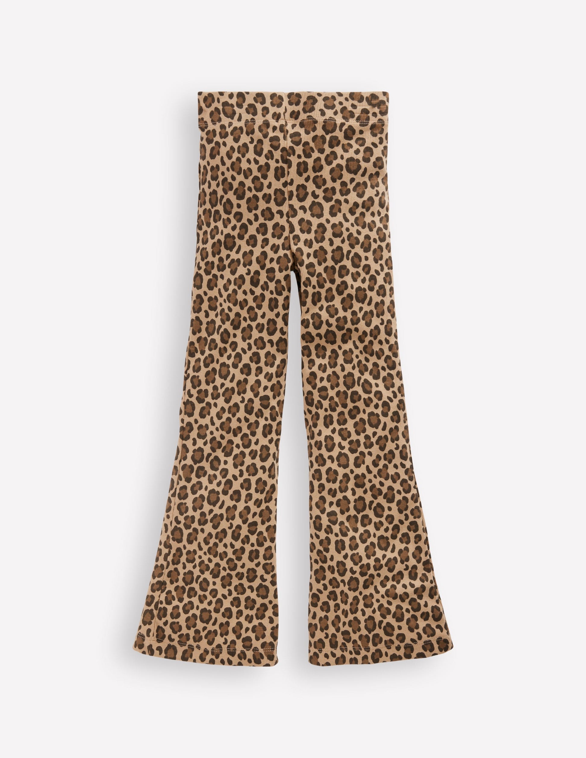 Ribbed Flared Legging-Leopard-2