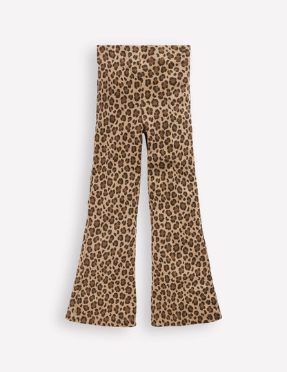 Ribbed Flared Legging-Leopard-2