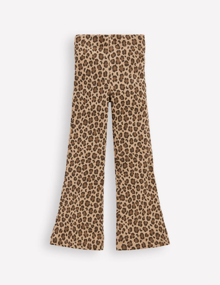 Ribbed Flared Legging-Leopard