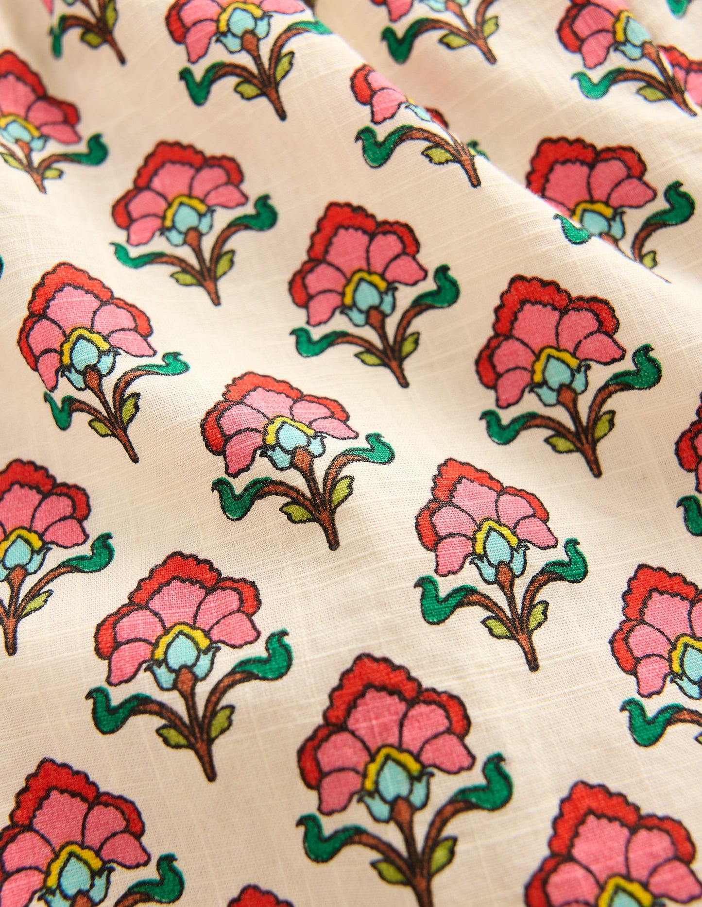 Frill Woven Shorts-Woodblock Ivory Floral