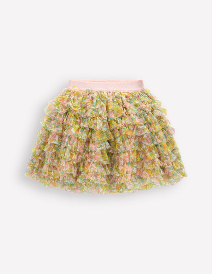 Tulle Ruffle Skirt-Soft Ivory Florabunda-1