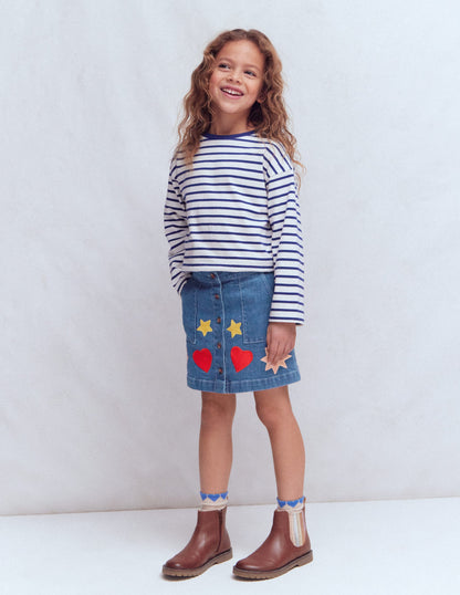 A Line Button Through Skirt-Mid Vintage Shapes-1