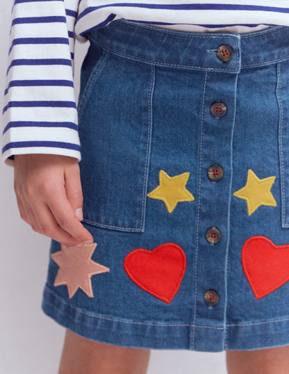 A Line Button Through Skirt-Mid Vintage Shapes-2